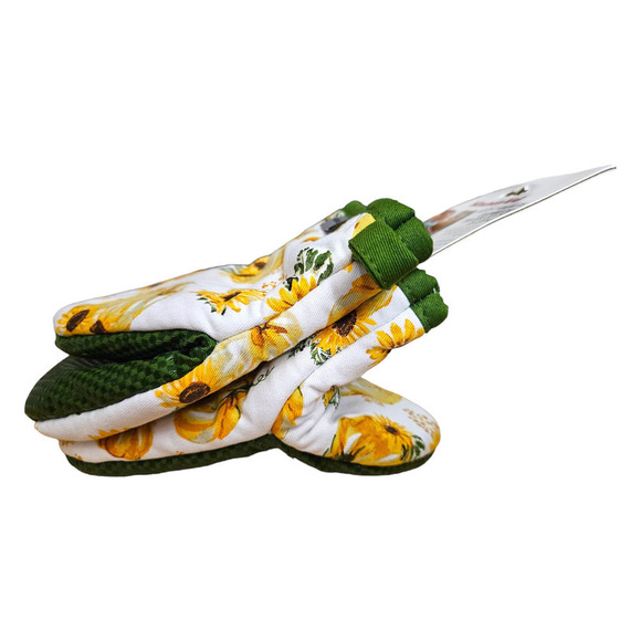 NEW KitchenAid Mini Oven Mitts in Fall Harvest Sunflower & Pumpkins (Set of 2) - Picture 2 of 4